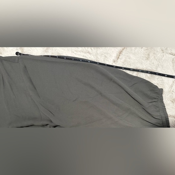 City Chic Grey Zipper V Neck Blouse - Picture 5 of 10